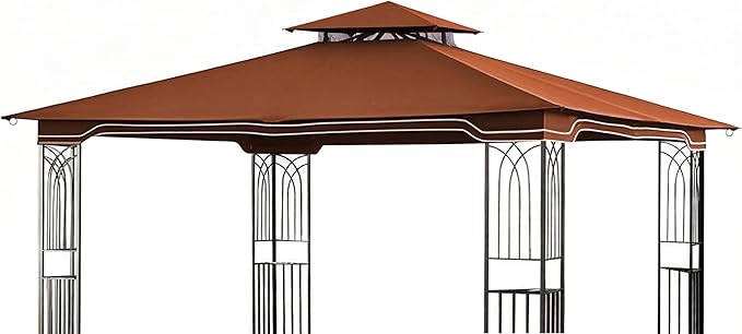 SCOCANOPY Replacement Gazebo Canopy for 10 x 12 Regency II Patio Gazebo Model L-GZ798PST,A101004104,A101004105,(Rust Red)