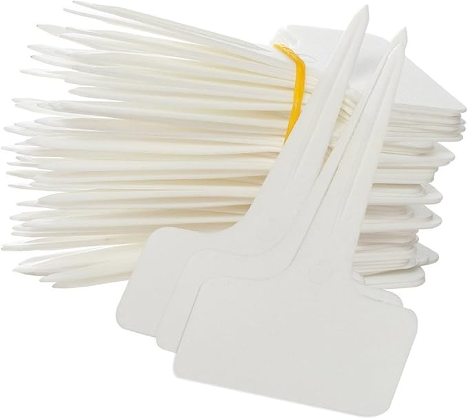 KINGLAKE 100 Pcs Thick Plastic Plant T-Type Tags Nursery Garden Labels Re-Usable Plant Tags