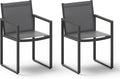 Outdoor Dining Chairs Set of 2, Aluminum Patio Dining Chiars with Textilene Mesh, 2 Piece Outdoor Chiars for Garden, Backyard, Deck (Charcoal)