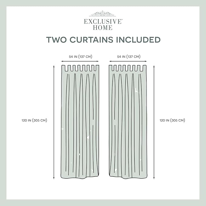 Exclusive Home Cabana Solid Indoor/Outdoor Light Filtering Hook-and-Loop Tab Top Curtain Panel Pair, 54"x120", Vanilla