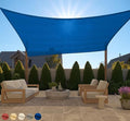 GORILLA GRIP Heavy Duty Sun Shade, UV Protection Fade Tear and Rust Resistant Rectangle Sunshade Canopy, Curved Edges Blocks Sunlight, Breathable Sail, Outdoor Patio, Lawn Garden, 8x12 FT Blue