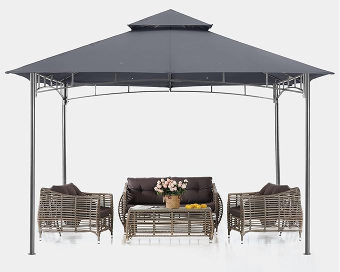 ABCCANOPY Gazebos for Patios 8x8 - Outdoor Steel Frame Gazebo for Lawn Backyard Garden Deck (Gray)