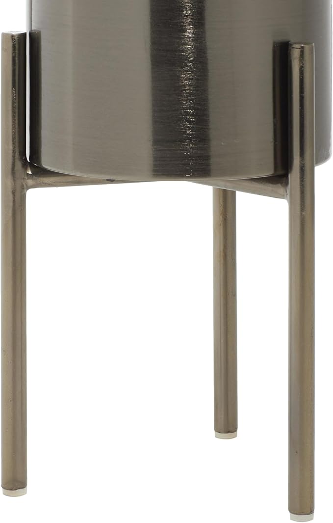 Deco 79 Metal Indoor Outdoor Planter Large Planter Pot with Removable Stand, Set of 3 Planters 18", 14", 12"H, Black