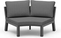 Outdoor Patio Sectional Modular Sofa, Aluminum 1 Piece Curved Patio Couch with Washable Cushions, All Weather PE Rope Sofa for Backyard,Porch, Deck, Poolsid, Graphite