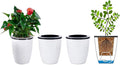 5.2“ Self Watering Planter White Flower Pot, 3 Pcs Medium Planter Pot, Mini Plant Pot, for All Plants, Herbs, African Violets, Succulents, Flowers Or Start Plants, White, 5 inch