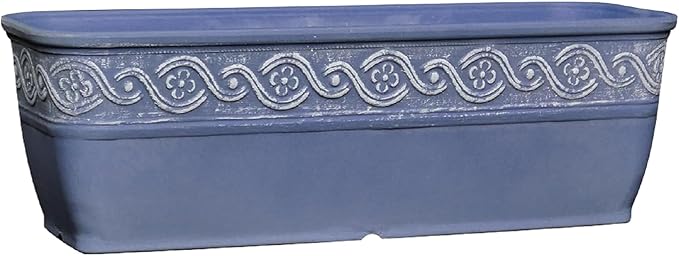 Classic Home and Garden Corinthian Trough Planter 10" Slate Blue