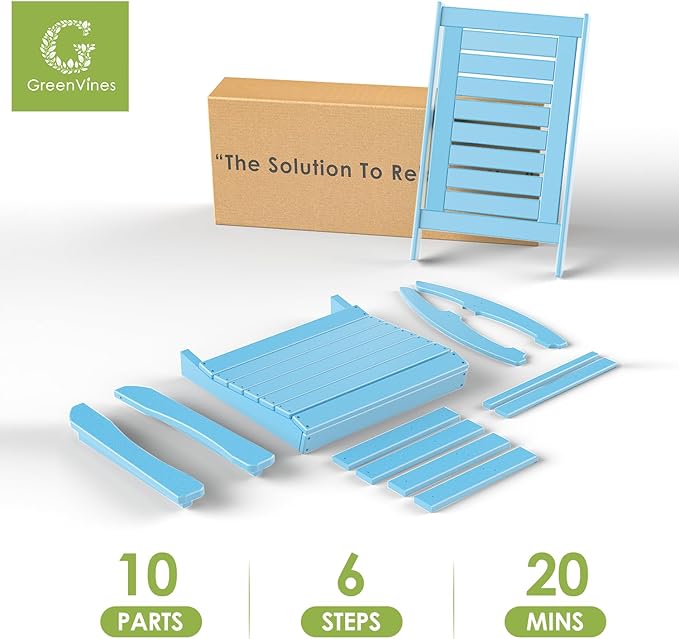 GREENVINES Outdoor Rocking Chairs | Set of 2 | Porch Rocker | HDPE Plastic | Arctic | Oversized Rockers | High Back | Big & Tall | Ladder Back | for Patio Outside Backyard Balcony Garden