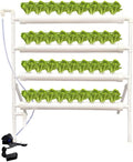 Hydroponic Plant Growing System – 36-Site PVC Indoor Garden Tower with AU/US Plug | Soil-Free Vertical Hydro Grow Kit with Planting Baskets, Sponges & Irrigation Tube | White