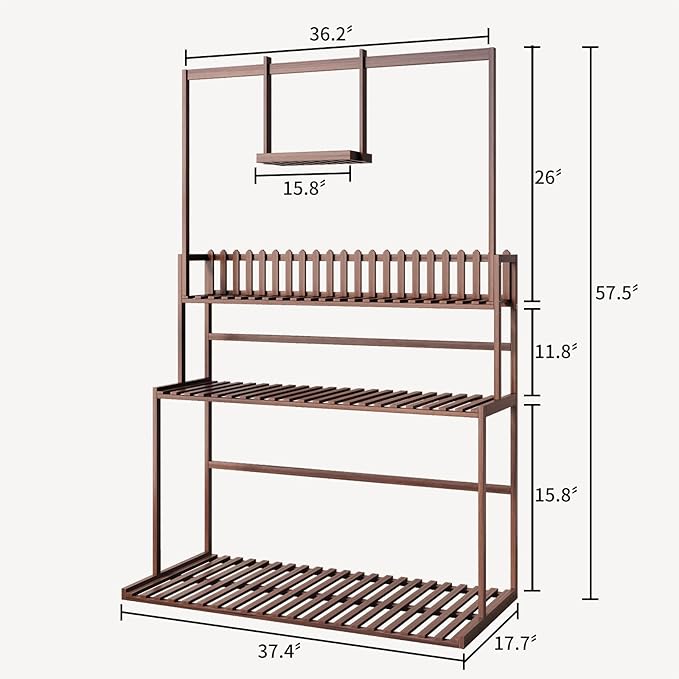 COPREE Bamboo 3-tier Hanging Plant Stand Ladder Planter Shelves Flower Pot Organizer Rack Display Shelving Plants Shelf Unit Holder