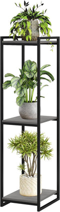 3-Tier Plant Stand Indoor, 45" Tall Modern Plant Shelf Corner Flower Pot Holder Organizer for Living Room Balcony Garden, Oak Grey