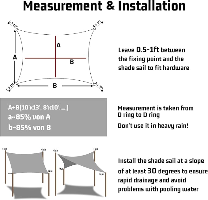 LOVE STORY Right Triangle 11'x11'x15.6' Waterproof Sun Shade Sail Canopy UV Block for Outdoor Patio Backyard Carport,Turquoise Blue(We Make Custom Size)