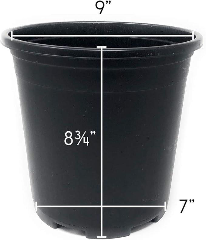 Wholesale Nursery Pot in Bulk 30-Pack 2 Gallon 9 Inch Plastic Planters for Outdoor Indoor Plants Gardening Flower Pots with Drainage Holes Color Black