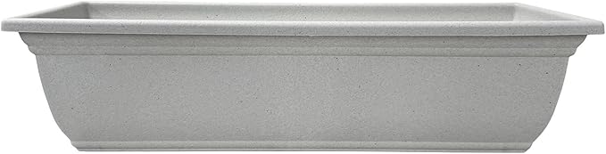 The HC Companies 24 Inch Mojave Window Planter Box with Drainage Holes, Lightweight UV-Resistant Plastic Outdoor Planters, 2-Pack Flower Box for Garden & Home Decor, Granite