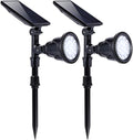 Solar Spotlights Outdoor 18 LED 300 Lumens Waterproof Adjustable Wall Light for Patio Garden Driveway (2 Pack)