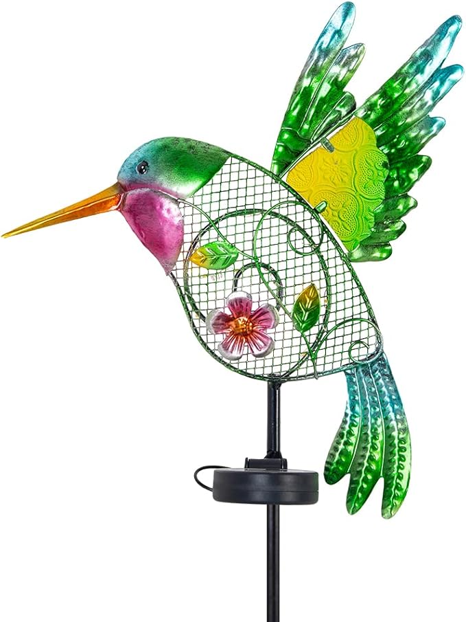 DREAMYSOUL Outdoor Solar Garden Lights, Hummingbird Solar Lights for Outdoor Patio Yard Pathway, Hummingbird Gifts for Women Mom Grandma