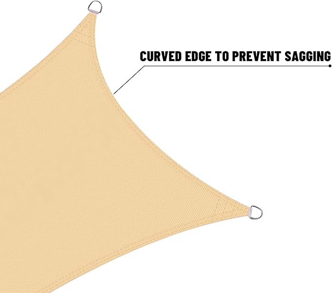LOVE STORY Right Triangle 8'x11'x13.6' Waterproof Sun Shade Sail Canopy UV Block for Outdoor Patio Backyard Carport,Sand(We Make Custom Size)