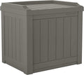 Suncast Outdoor Storage Box - 22 Gallon Stone Gray Resin Outdoor Deck Box with Seat, Weatherproof Patio Storage Bin Container for Keeping Cushions, Tools, & Towels for Pool, Yard, & Garden