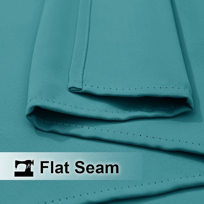 NICETOWN 2 Panels Weighted Blackout Outdoor Curtains for Patio Waterproof, Grommet & Back Tab on top and Bottom Windproof Privacy Thermal Drapes for Deck with Fixed Rope, W52 x L95, Peacock Teal