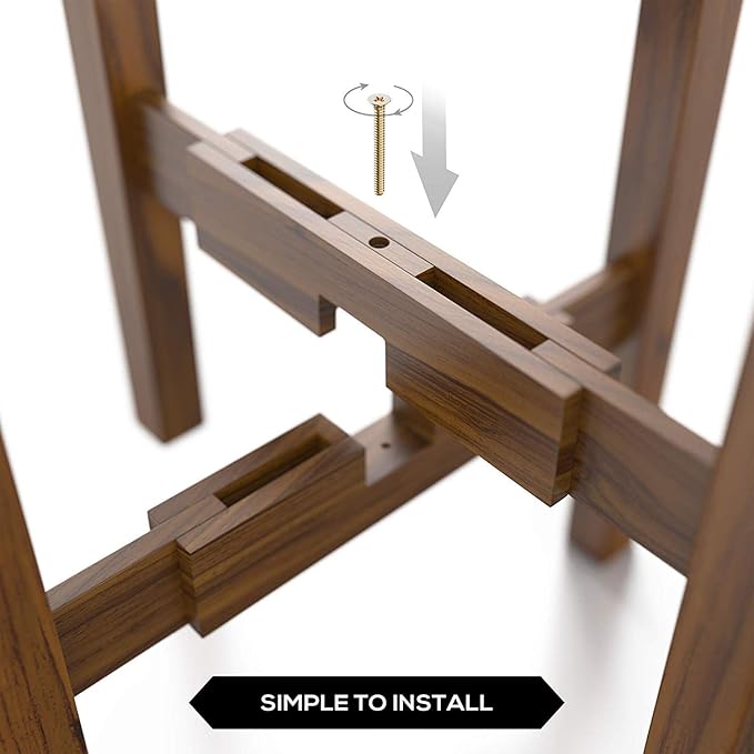 Mid Century Plant Stand - Solid Wood Item Stand Handmade with Acacia - Fits Medium & Large Pots Sizes 8 to 12 inches (Not Included) (Adjustable Width: 8-12 inches, Dark Brown)
