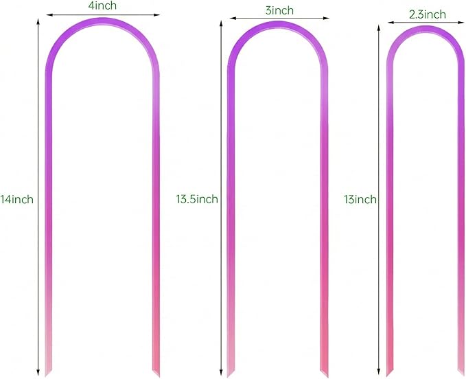 3 Pack Colorful Acrylic Plant Trellis for Indoor Plants, U-Shaped Small Plant Trellis for Potted Plants, Waterproof Climbing Support for Vine Ivy, Hoya, Pothos, Home Garden Decor