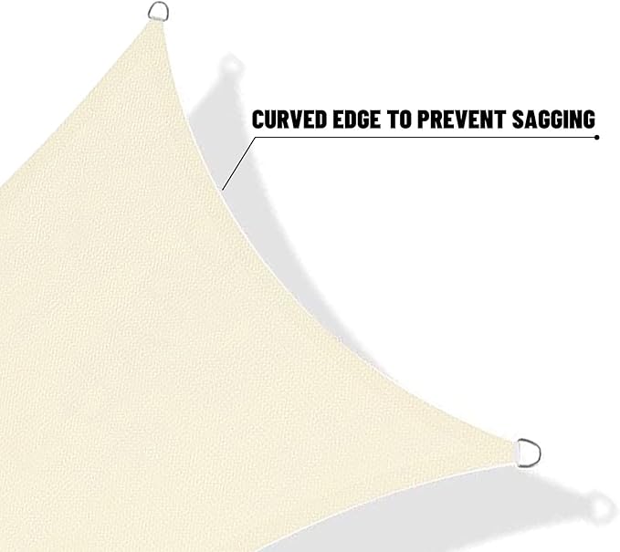 SUNNY GUARD Custom Size 20'x28'x28' Triangle Butter Cream UV Block Sunshade for Backyard Yard Deck Patio Garden Outdoor Activities and Facility(Customized)