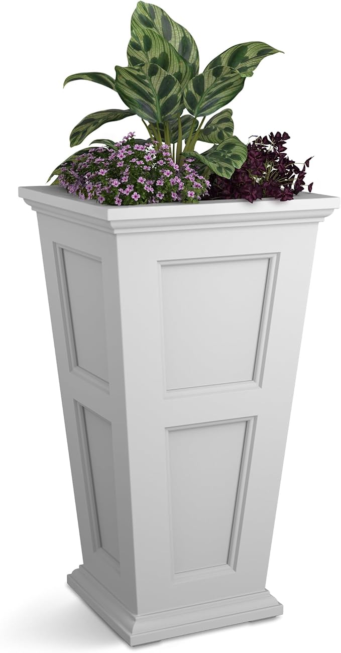 Mayne Fairfield 40-Inch Tall Planter – Weather-Resistant Indoor/Outdoor Garden Pot for Flowers, Patio, Porch, and Entryway, Durable Design