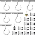 6Pack 2.5Inch Ceiling Hooks for Hanging Plant, Hanger for Indoor and Outdoor Plant Pots Holder, Wall Hook for Planters, Flower Basket, Wind Chimes, Lanterns, Lights, Bird Feeders, Home Decor-White