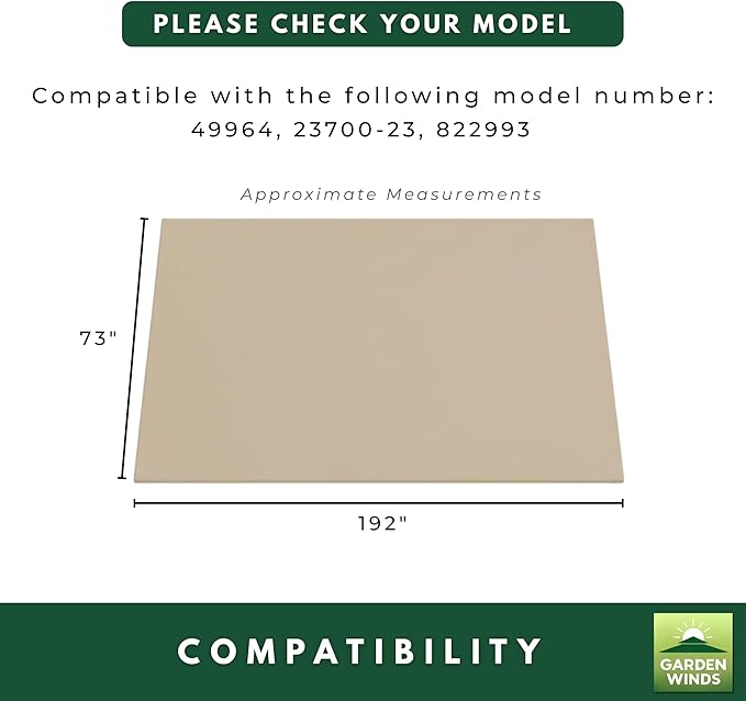 Garden Winds Durable 350 Replacement Canopy Top Compatible with Aldi Pergola Models 23700-23, 822993, 49964 - Beige