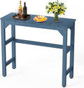 Stoog Patio Bar Table, All-Weather Outdoor Bar Height Table with Adjustable Feet, Low Maintenance, for Balcony, Deck, Porch, and Poolside, Blue