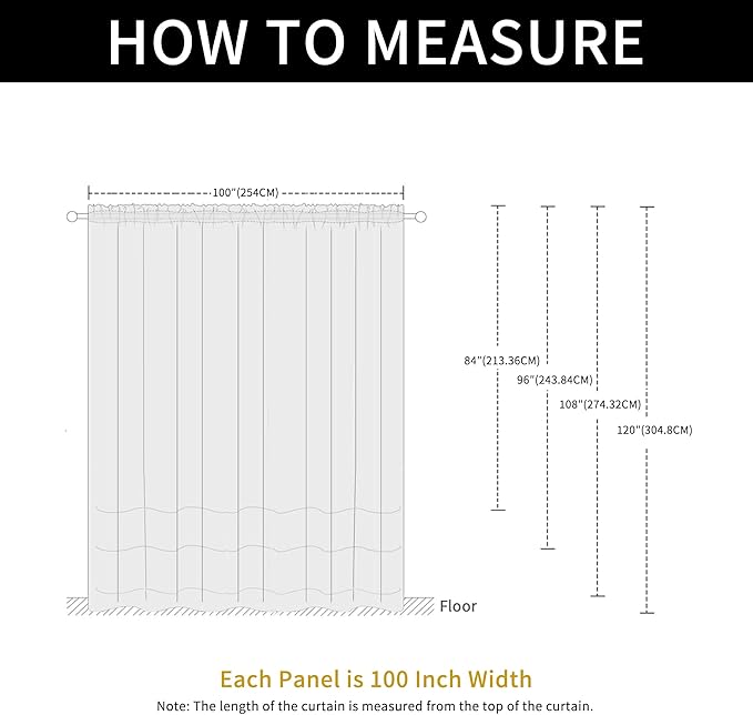 SpaceDresser Waterproof Outdoor Sheer Curtains for Patio - 2 Panels Rod Pocket Indoor Voile Sheer Curtain for Living Room,100W x 84L inch, White