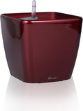 Dexceder 9x8 Self Watering Planter Indoor Outdoor, Inner Mat Design, Thickened Table Flower Plant Pot with Water Level Indicator (Red High Gloss)