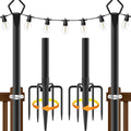 AILBTON 2 Pack 10Ft String Light Poles,Light Poles for Outside String Lights,Outdoor Light Poles with Fork,Metal Pole Stand for Patio,Backyard,Deck
