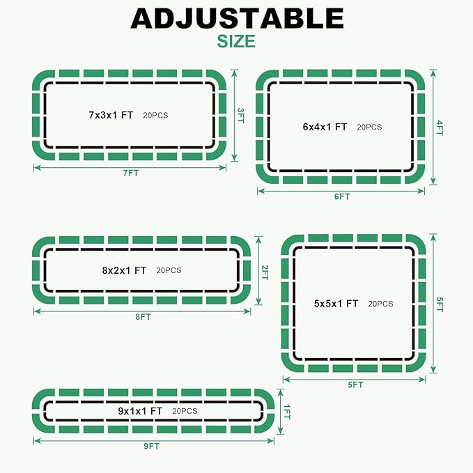 1MORE Raised Garden Bed -8X2X1 Galvanized Planter Box for Outdoor Gardening,5 in 1 Modular Raised Bed Kit with Protective Tape, Gloves for Herb,Ideal for Vegetables and Plants.Sliver-2pack