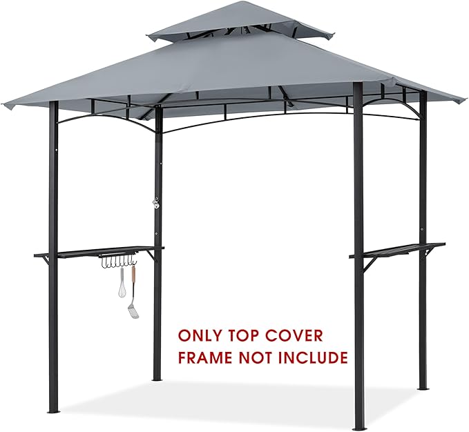 MASTERCANOPY Grill Gazebo Replacement Canopy Top for Model L-GG001PST-F (Gray)