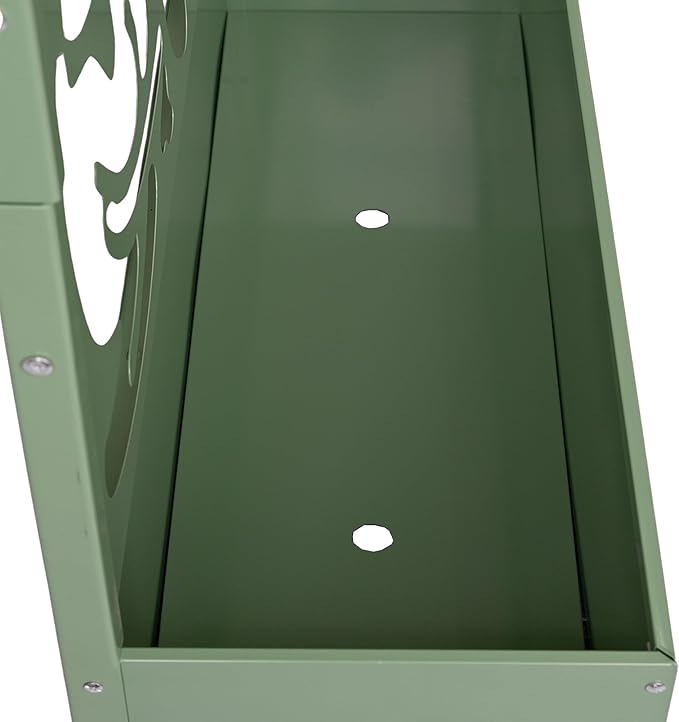 Oakland Living 6 ft. X 4 ft. Green Freestanding Metal Privacy Screen Room Divider with Flower Box