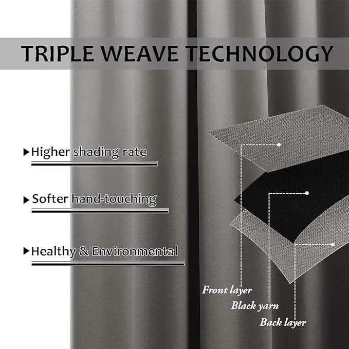 NICETOWN Outdoor Curtain Panel for Patio Waterproof, Rustproof Silver Grommet Luxury Thermal Insulated Blackout Thermal Insulated Outdoor Drape for Front Porch, W52 x L120, Slate Grey, 1 Panel