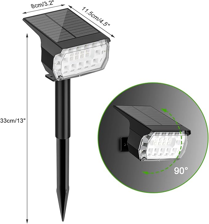 LANSOW Solar Spot Lights Outdoor Color Changing, [7 Modes/8 Pack] Christmas Landscape Spotlights, Solar Lights Outdoor Waterproof, Solar Powered Flood Lights for Outside Yard Garden Pathway