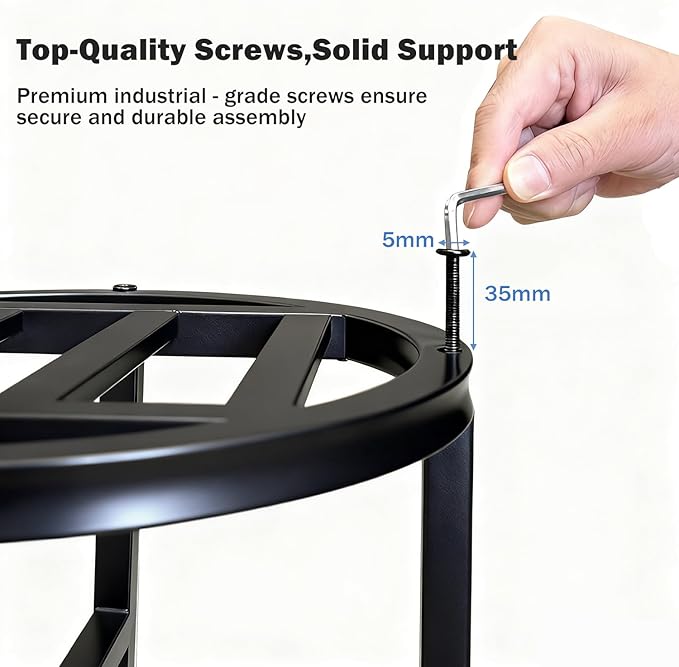 Plant Stand Indoor Outdoor,13 Inch Round Metal Plant Stands Riser,Heavy Duty Wrought Iron Pedestal Holders for Large Flower Pot,Outside Rust-Proof Black Flower Display Shelf for Patio,2-Pack