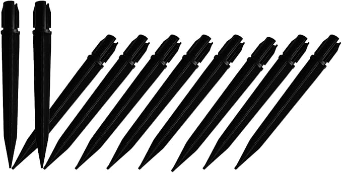 Replacement Stakes for Solar Lights, 10Pack ABS Reinforced Ground Spikes(Fit for Pole Inner Diameter 0.57inch & Outer 0.35Inch), Solar Wheat Ear Lights Stakes for Outdoor Pathway Christmas