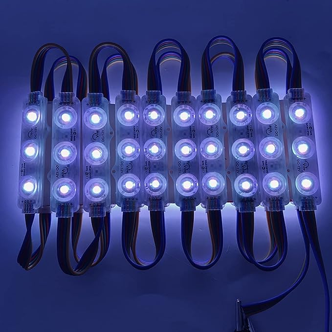 LED Window Lights Storefront Lights for Business Upgraded LED Modules Waterproof Store Decorative Light for Advertising Letter Signs Lightbox RGB 120 Pieces 3 LED Strip Light 60 FT