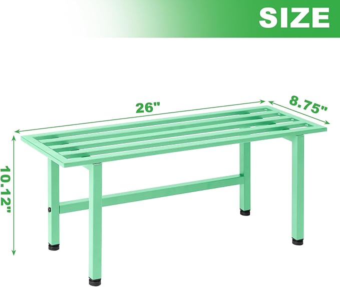 2 Pack Metal Plant Stand Outdoor Plant Shelf Indoor,1 Tier Heavy Duty Plant Stands for Multiple Plants,26" L x 10.12" H x 8.75" W,Mint Green