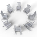 Oversized Rocking Chair Set of 8, Outdoor Rocking Chair for Adults, All Weather Resistant Porch Rocker for Lawn Garden, White