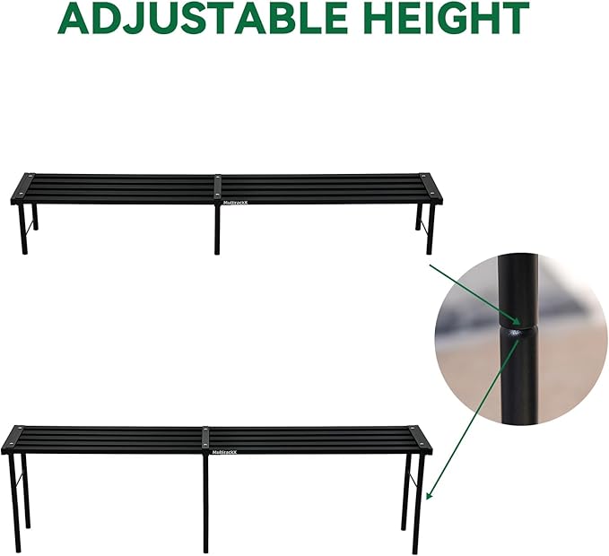 Metal Plant Stand, Rust-proof Aluminum Flower Pot Stand, Heavy Duty Planter Display Shelving for Patio Balcony Garden Living Room Decorative (Black, 47.2 Inch)