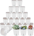 24 Pcs Self Watering Pots for Indoor Plants, 3 Inch White Plastic Self Watering Planters with Water Level Indicator - Perfect for Succulents