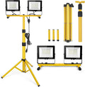 14000Lumen LED Work Lights with Stand - 2 Head Portable Work Light on Stand - IP66 Waterproof Tripod Worklights for Outdoor Indoor Job Site Workshop Garage Construction Site Lighting