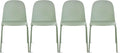 2xhome Modern Stackable Armless Dining Chair | Plastic Shell Seat with Metal Legs | Indoor or Outdoor Use | Home Kitchen Patio (4, Green, No Padding)
