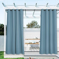 NICETOWN Outdoor Curtains for Patio Waterproof Extra Wide 2 Panels, Rustproof Grommet Indoor Outdoor Porch Curtains & Drapes for Gazebo/Cottage, W72 x L84 Inch, Teal