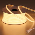 AC 110V COB LED Strip Lights Outdoor Waterproof 65.6ft, 3000K Warm White Super Bright 200W CRI 90+ LED Rope Light, IP65 Flexible Cuttable, for Bedroom Garden Commercial House