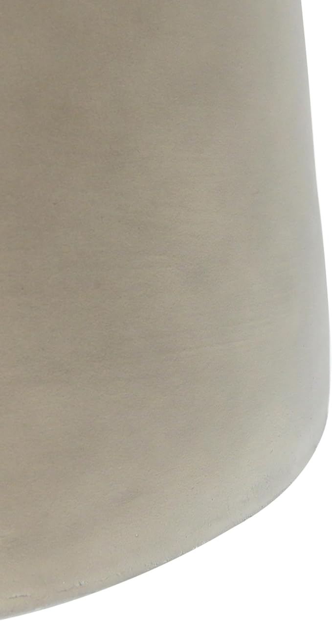 Christopher Knight Home Stela Patio Lightweight Concrete Drum Side Table, Outdoor MGO End Table, Coffee Table for Chat Set, Round Top Cement for Outside, Garden, Poolside, Light Grey