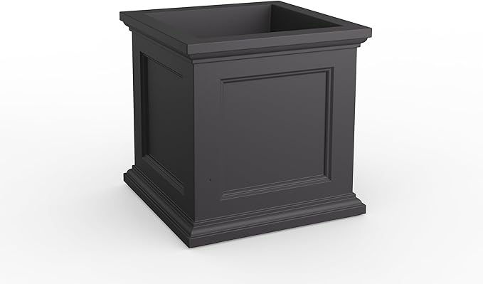Mayne Fairfield 24-Inch Self Watering Square Planter Box, Weather-Resistant and Durable, Ideal for Indoor and Outdoor Use, Perfect for Patio, Porch, or Entryway